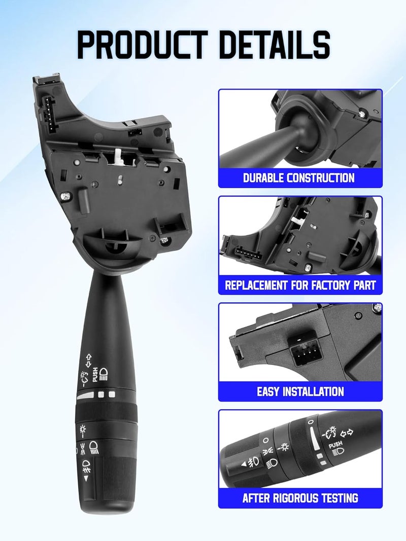 Reeauto Turn Signal Switch Compatible with JK MK KK XK WK- Replaces CBS1703 Wrangler Compass Patriot Multifunction Switch with Fog Light Headlight Dimmer - Image 2